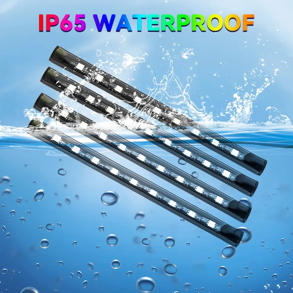 Car LED Interior Ambient Light Kit – 36/48/72 LED Multicolor Neon Strips with Remote & App Control”