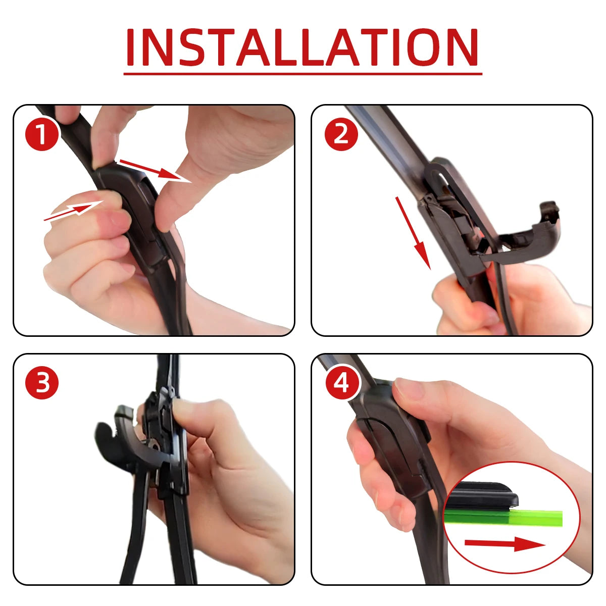 Universal Car Windshield Wiper Blades – Durable Soft Rubber, All-Season Auto Replacement, Multiple Sizes (14’’–26’’)”