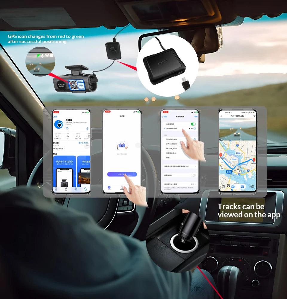 Protect Your Car with 4K UHD Smart Dash Cam – Night Vision, GPS, WiFi, G-Sensor, Parking Mode + SD Card Bundle