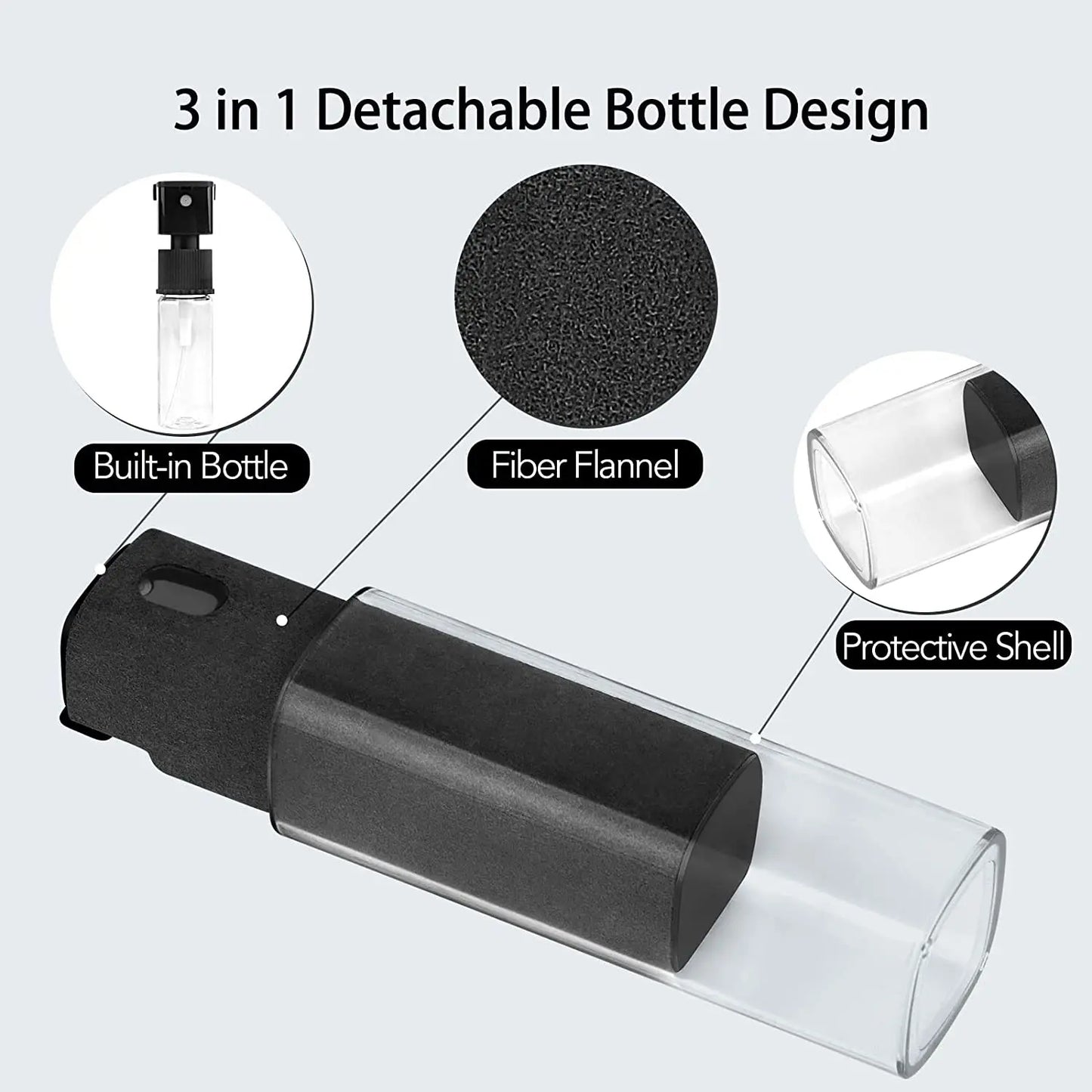 2-in-1 Screen Cleaner Spray with Microfiber Wipe – Portable Phone, Tablet & Laptop Cleaning Kit”