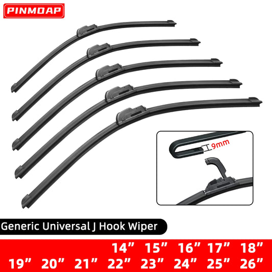 Universal Car Windshield Wiper Blades – Durable Soft Rubber, All-Season Auto Replacement, Multiple Sizes (14’’–26’’)”