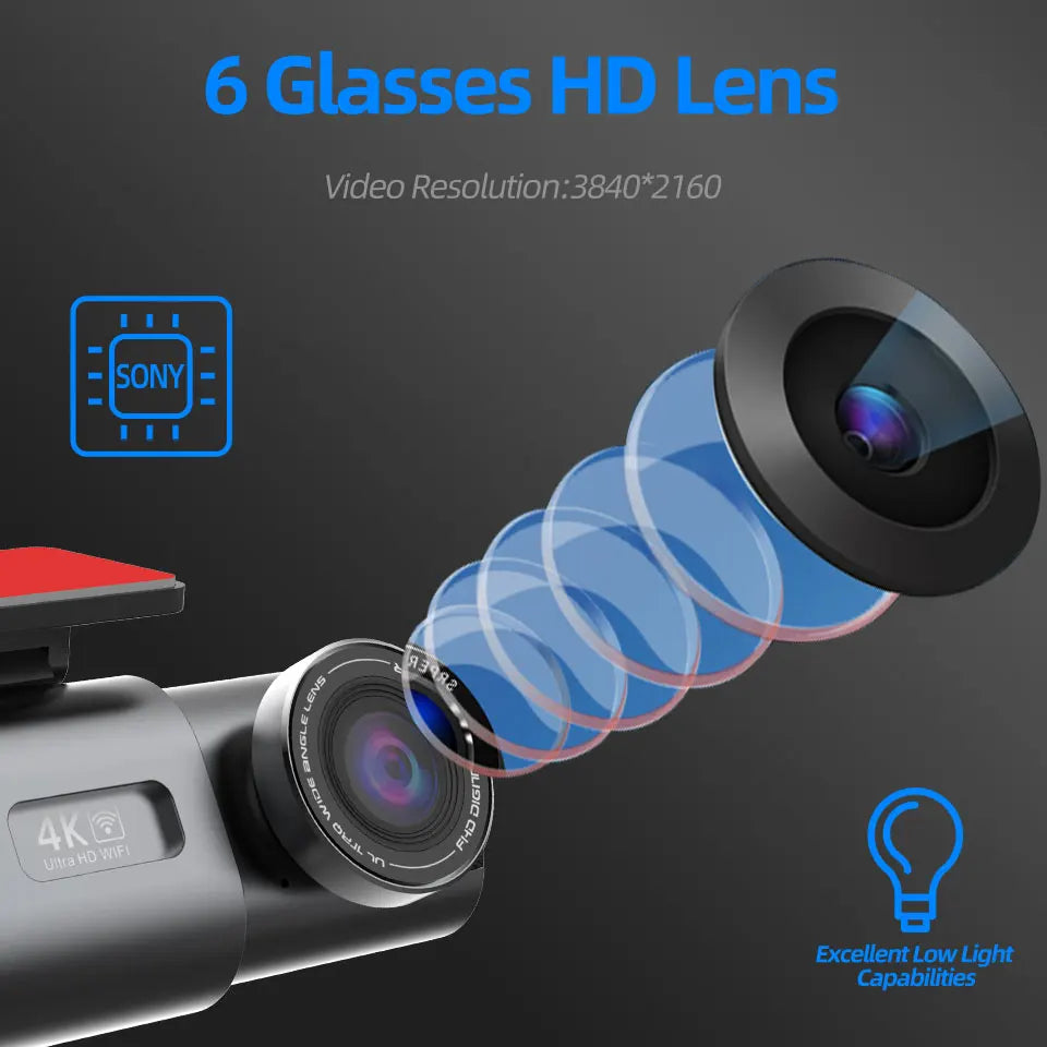 Protect Your Car with 4K UHD Smart Dash Cam – Night Vision, GPS, WiFi, G-Sensor, Parking Mode + SD Card Bundle