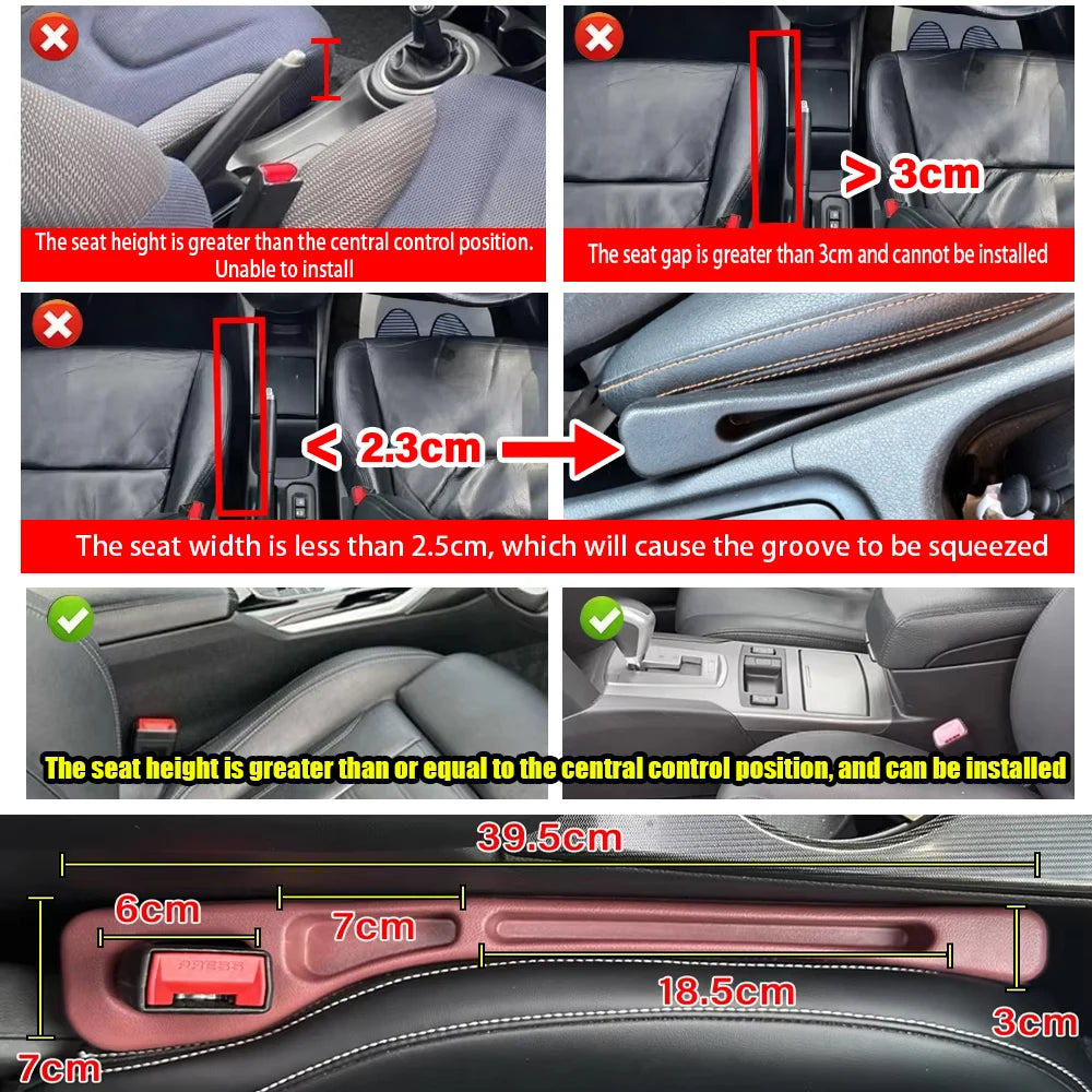 2PCS Car Seat Gap Filler Organizer – Crevice Storage Box for Keys, Coins & Small Items”