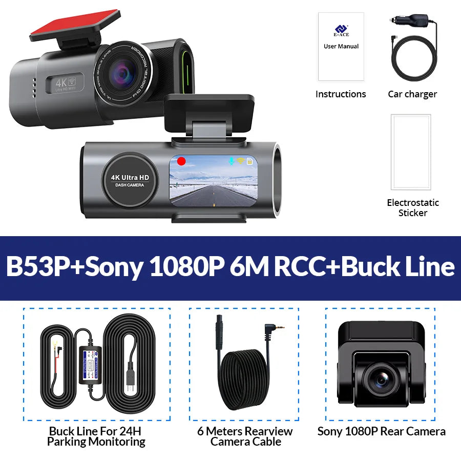 Protect Your Car with 4K UHD Smart Dash Cam – Night Vision, GPS, WiFi, G-Sensor, Parking Mode + SD Card Bundle
