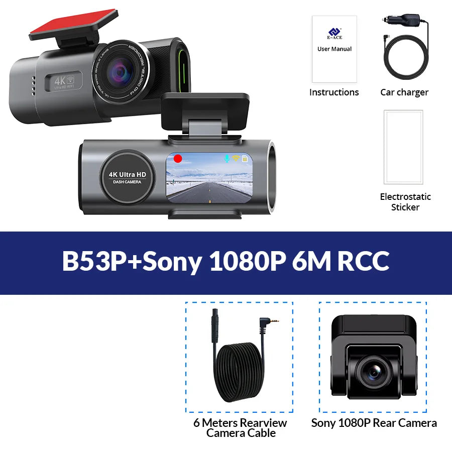 Protect Your Car with 4K UHD Smart Dash Cam – Night Vision, GPS, WiFi, G-Sensor, Parking Mode + SD Card Bundle
