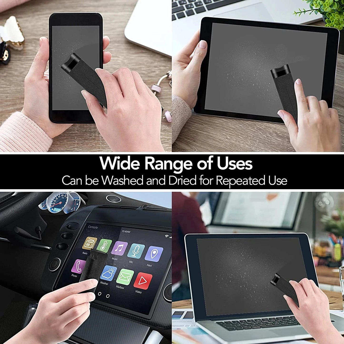 2-in-1 Screen Cleaner Spray with Microfiber Wipe – Portable Phone, Tablet & Laptop Cleaning Kit”