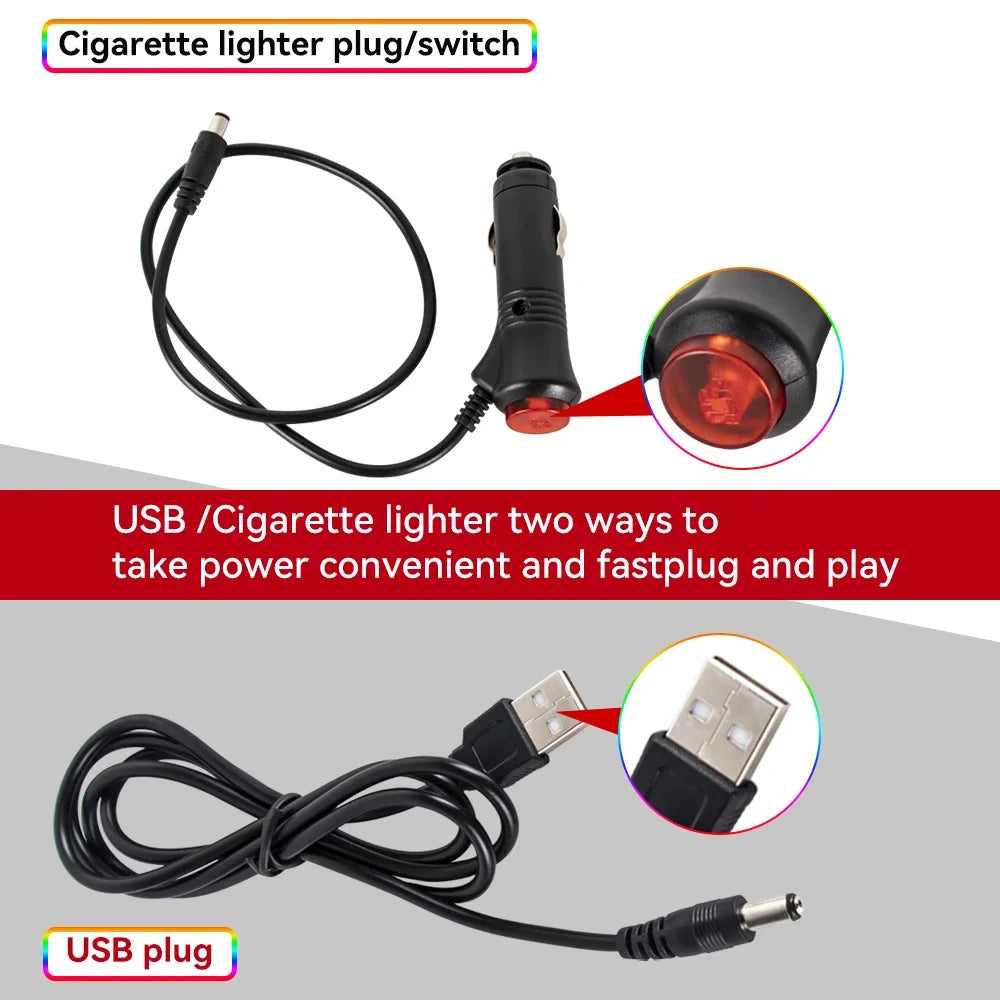 Car LED Interior Ambient Light Kit – 36/48/72 LED Multicolor Neon Strips with Remote & App Control”