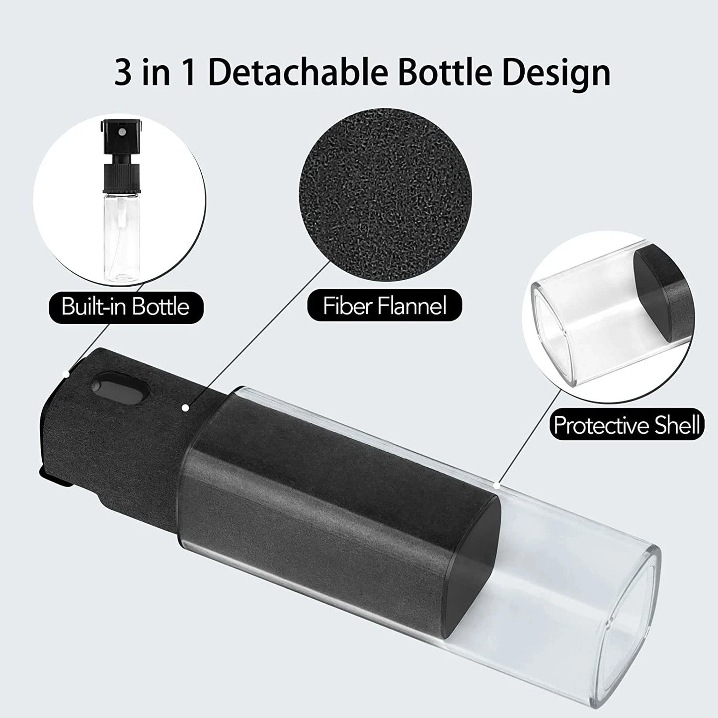 2-in-1 Screen Cleaner Spray with Microfiber Wipe – Portable Phone, Tablet & Laptop Cleaning Kit”